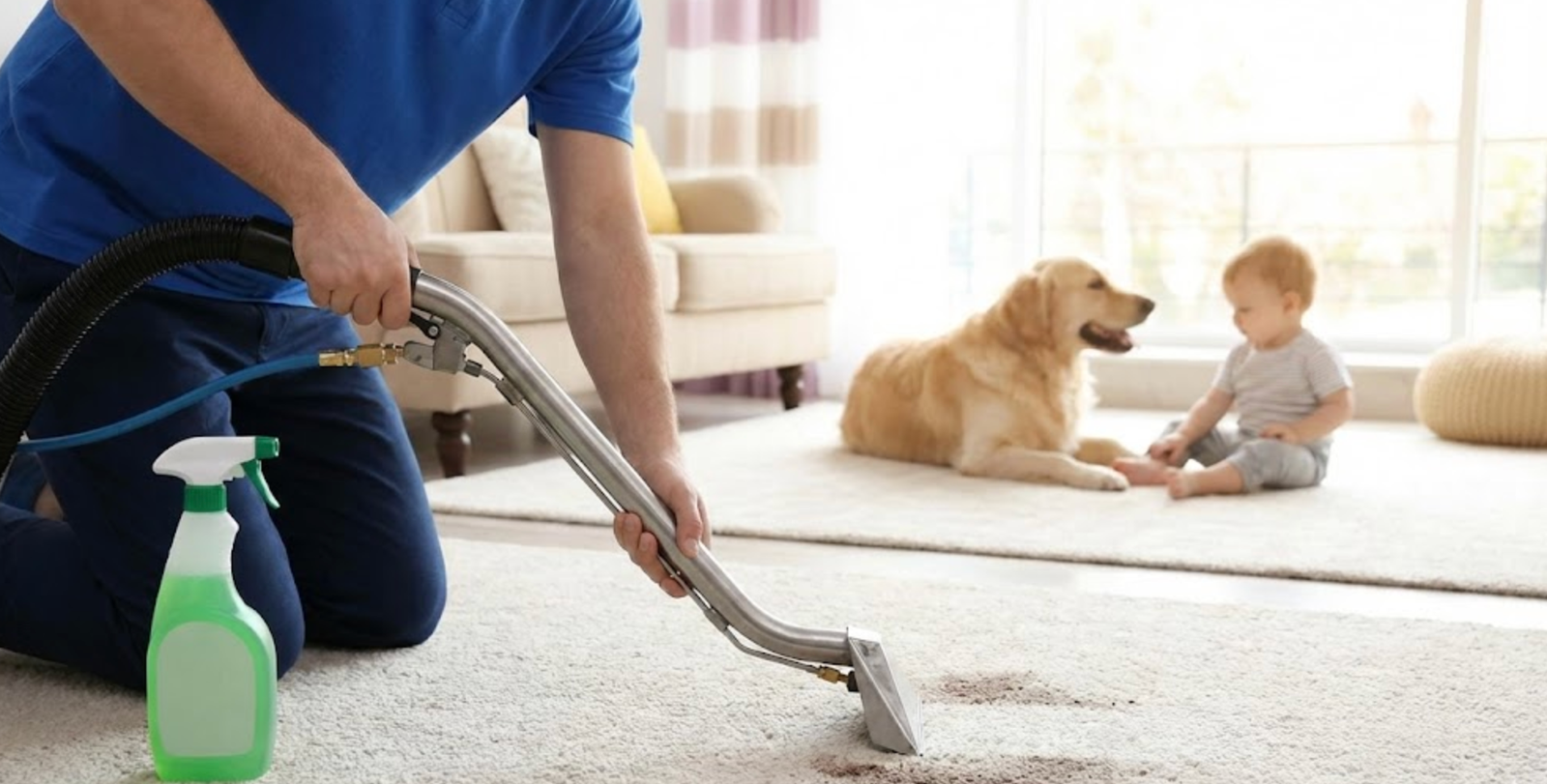 Pet urine stain removal from carpet in Sparks NV